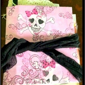 Skull and Flowers Junk Journal Fully Loaded and Handmade Halloween Fall Pink